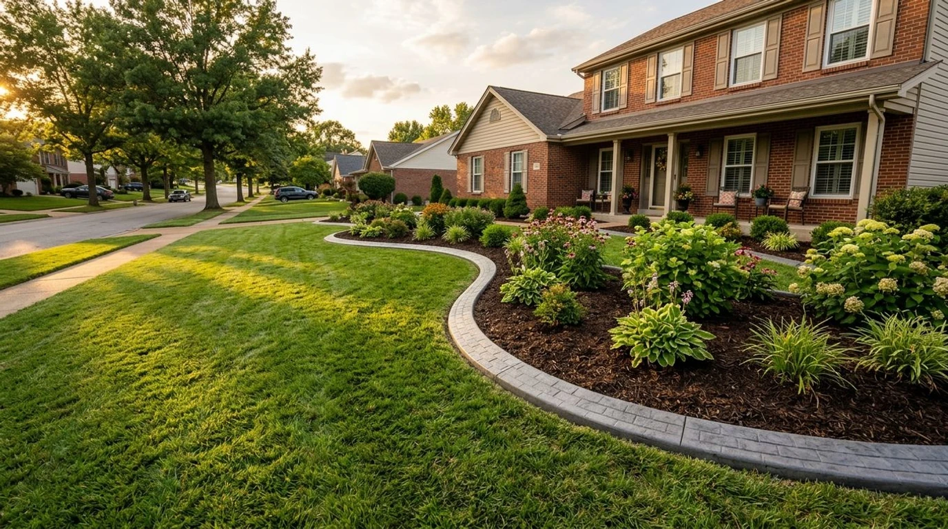 Custom decorative concrete curbing installed by Jones Curb Appeal in South County, St. Louis