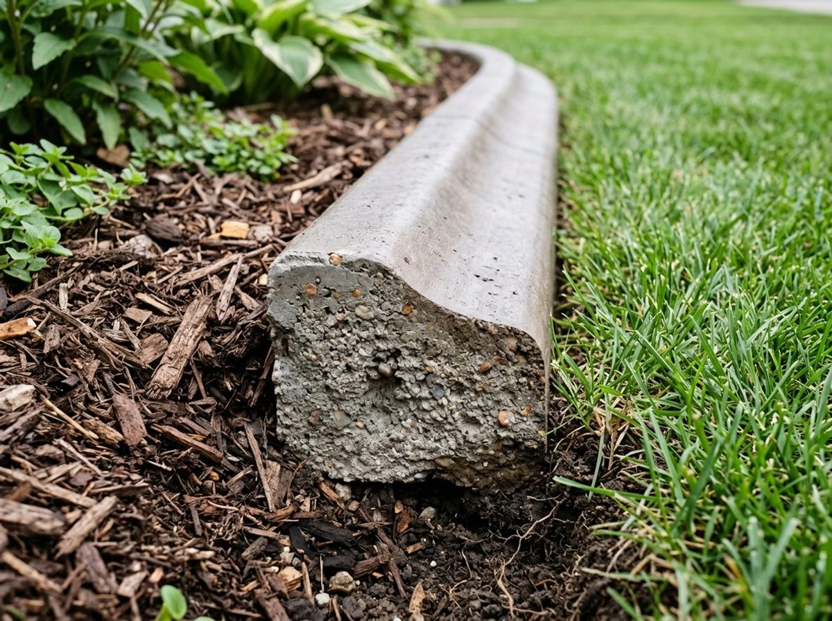 Close-up of decorative concrete curbing by Jones Curb Appeal