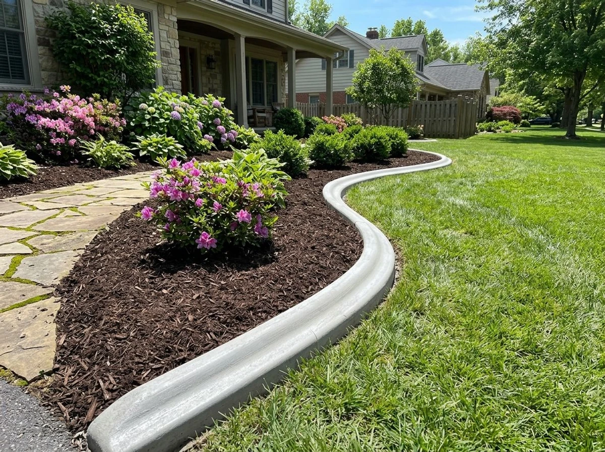 Custom decorative concrete curbing installation